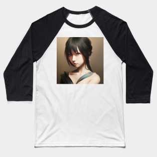 Anime Art Japanese Girl Illustration Design II Baseball T-Shirt